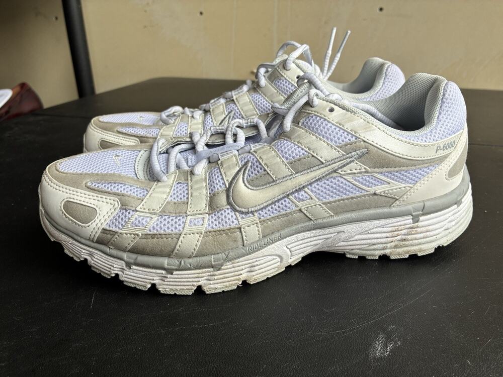 Nike P-6000 Metallic Summit White Womens Size 10 Men 8.5 FV6603-101 Fast Ship